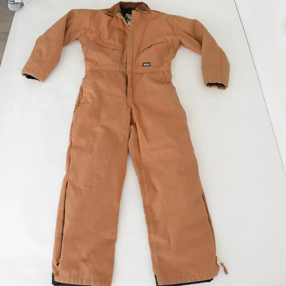 Walls Workwear Tan Thick Canvas Cotton  Lined Warm Coveralls Size 38-40 Chest - Picture 1 of 16